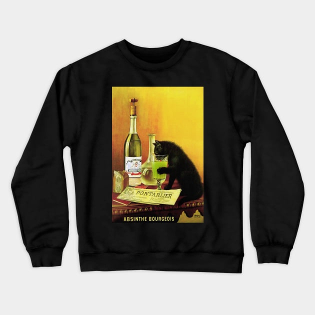 Absinthe Cat Crewneck Sweatshirt by LittleBean